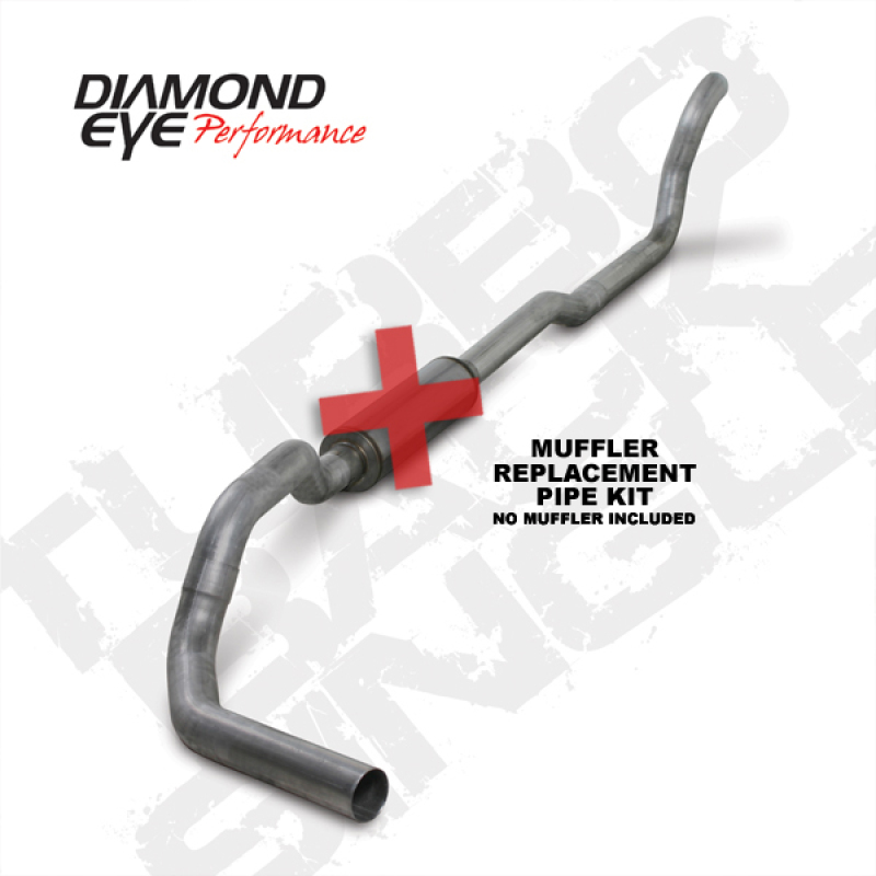 Diamond Eye KIT 4in TB MFLR RPLCMENT PIPE SGL AL: 2-WHEEL DRIVE ONLY 89-93 DODGE CUMMINS 5.9L - Image 3