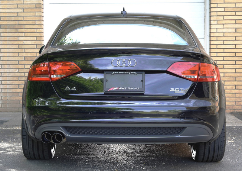 AWE Tuning Audi B8 A4 Touring Edition Exhaust - Single Side Diamond Black Tips - Image 2