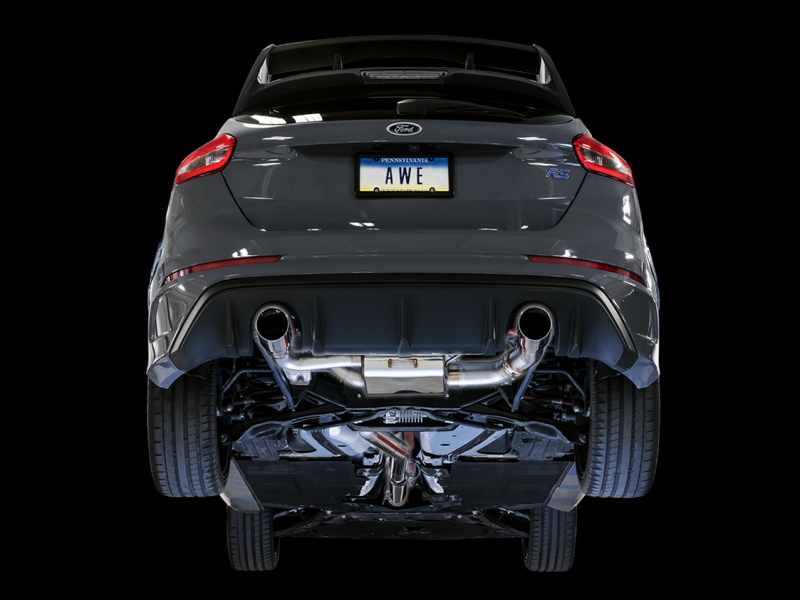 AWE Tuning Ford Focus RS SwitchPath Cat-back Exhaust - Diamond Black Tips - Image 5