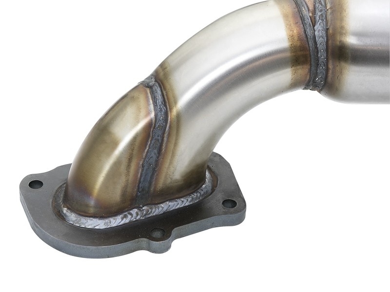aFe POWER 14-18 Chevrolet Corvette C7 & Z06 Twisted Steel 3in 304 Stainless Steel Mid Pipe w/ Cat - Image 5