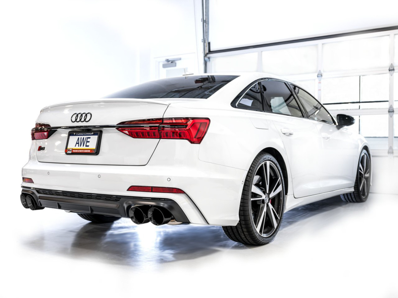 AWE Tuning 19-23 Audi C8 S6/S7 2.9T V6 AWD Track Edition Exhaust - Diamond Black Tips - Image 7