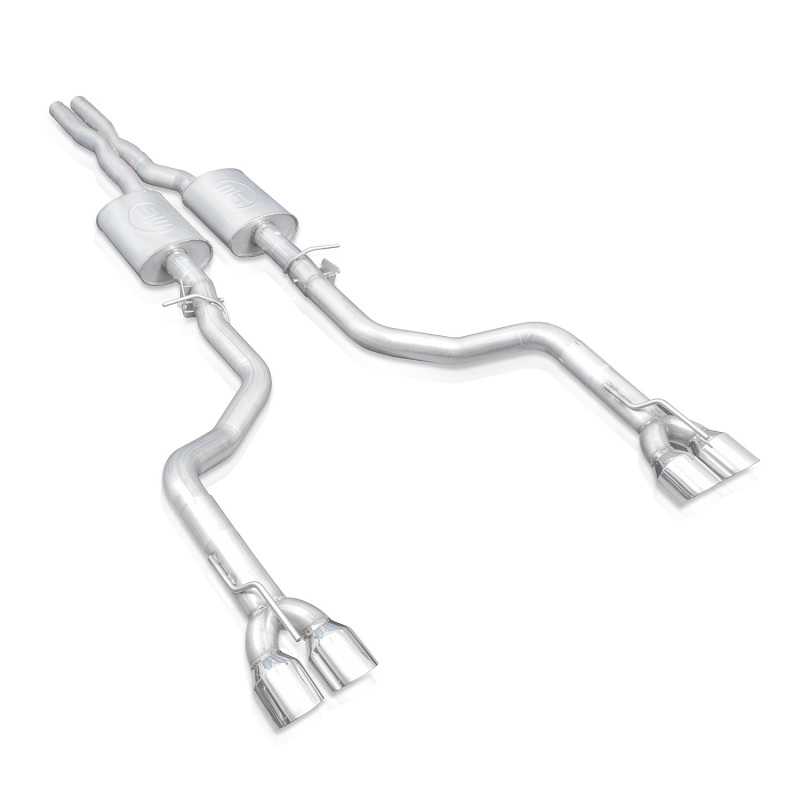 Stainless Works 15-19 Dodge Challenger 6.2L/6.4L Hemi 3in Redline Catback X-Pipe w/4in Quad Tips - Image 4