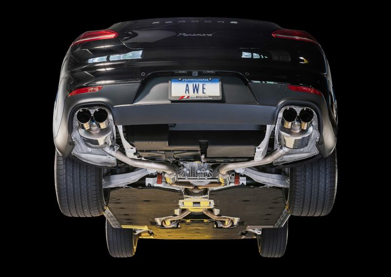 AWE Tuning Panamera 2/4 Touring Edition Exhaust (2011-2013) - w/Chrome Silver Tips - Image 2