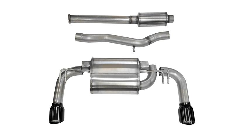 Corsa 2008-2015 Mitsubishi Lancer Evolution X Sedan 2.0L Black Sport Dual Rear Cat-Back Exhaust - Image 7