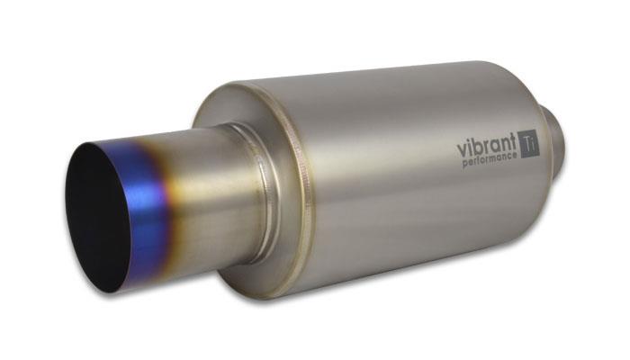 Vibrant Titanium Muffler w/Straight Cut Burnt Tip 3.5in Inlet / 3.5in Outlet - Image 4