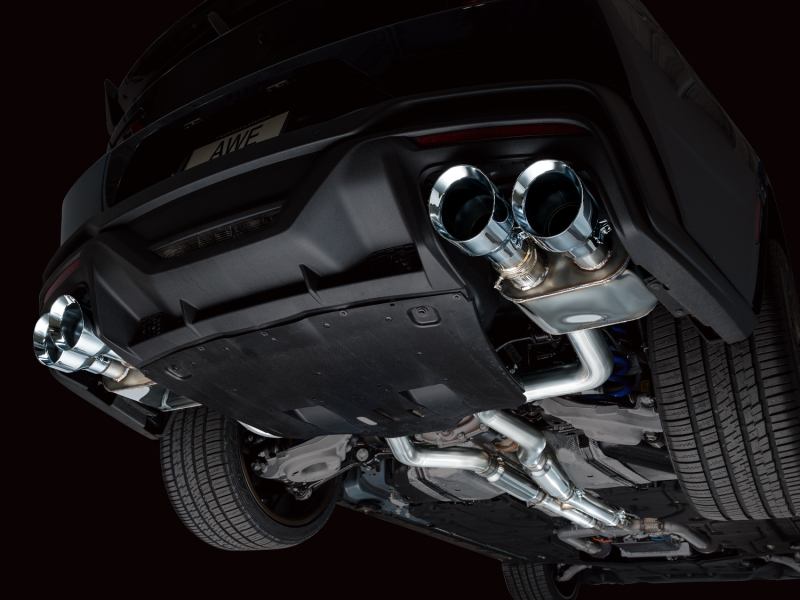 AWE 2024 Ford Mustang Dark Horse S650 RWD SwitchPath Catback Exhaust w/ Quad Chrome Silver Tips - Image 3