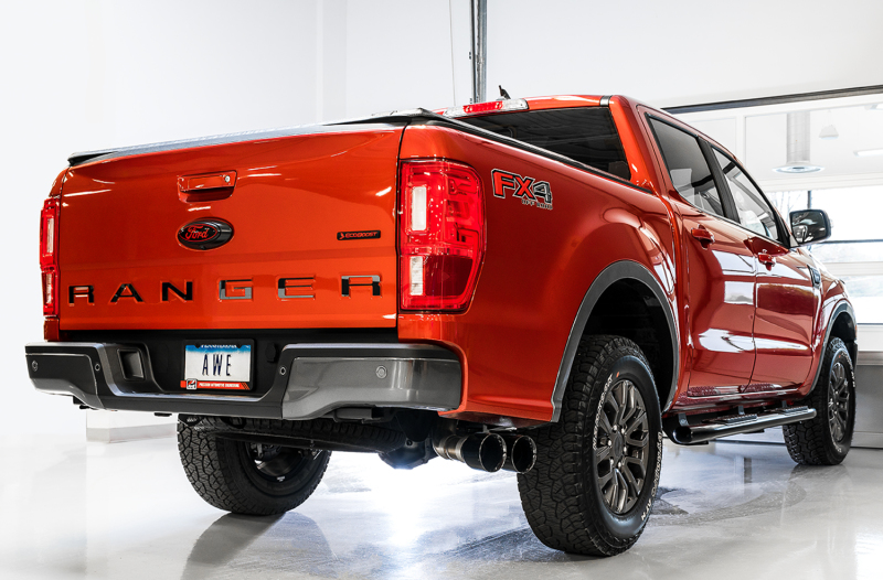 AWE Tuning 2019+ Ford Ranger 0FG Performance Exhaust System w/Diamond Black Tips & Rock Guard - Image 4
