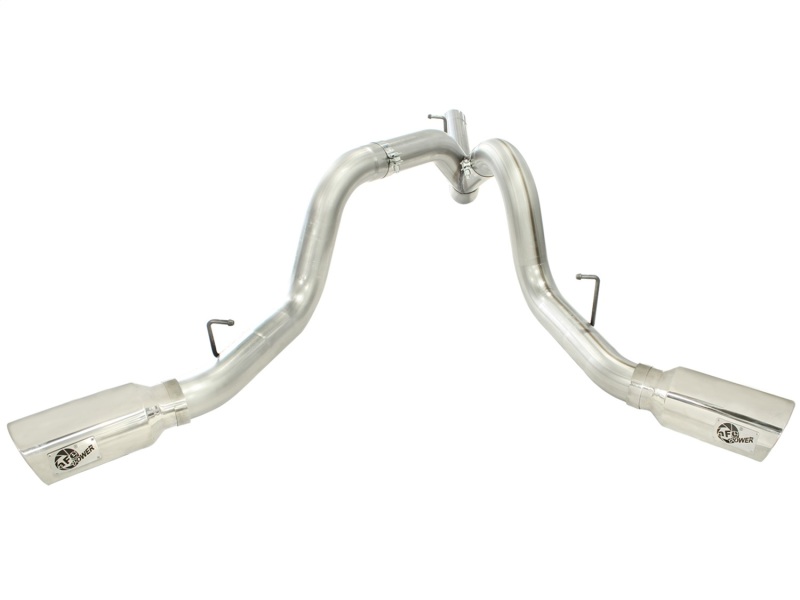 aFe MachForce XP Exhaust 4inch DP-Back All SS 2011-14 GM Diesel Trucks V8-6.6L LML Polished - Image 5