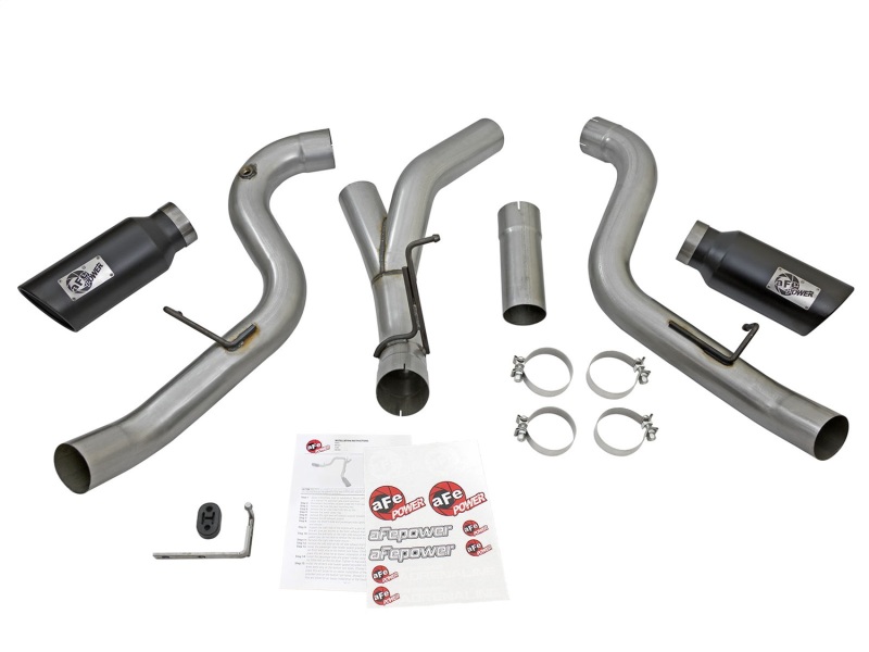 aFe LARGE Bore HD 4in Dual DPF-Back SS Exhaust w/Black Tip 16-17 GM Diesel Truck V8-6.6L (td) LML - Image 6
