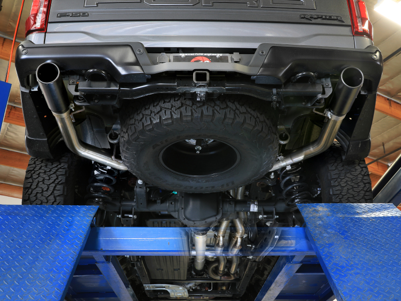 aFe 21-24 Ford F-150 Vulcan Series 3 IN to 3-1/2 IN Stainless Steel Cat-Back Exhaust System - Black - Image 9