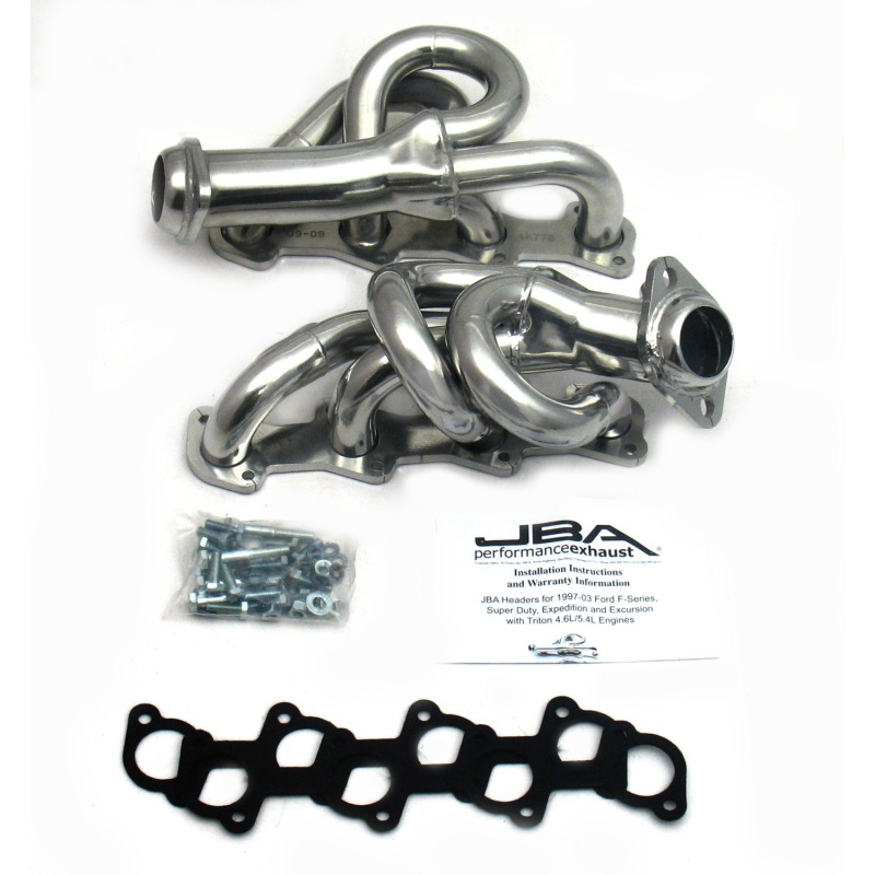 JBA 97-03 Ford F-150 4.6L 2V 1-1/2in Primary Silver Ctd Cat4Ward Header - Image 2