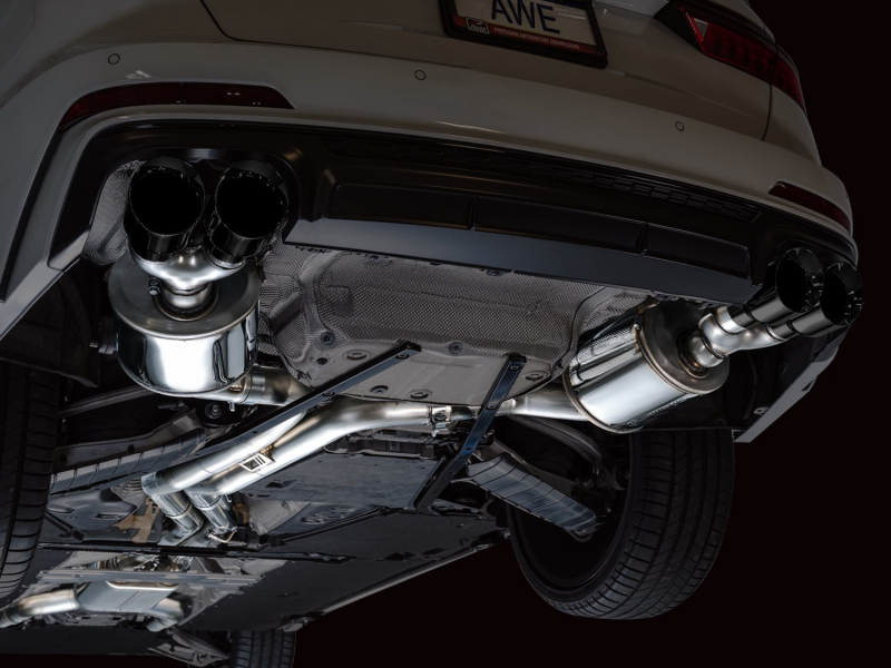 AWE Tuning 19-23 Audi C8 S6/S7 2.9T V6 AWD Touring Edition Exhaust - Diamond Black Tips - Image 9