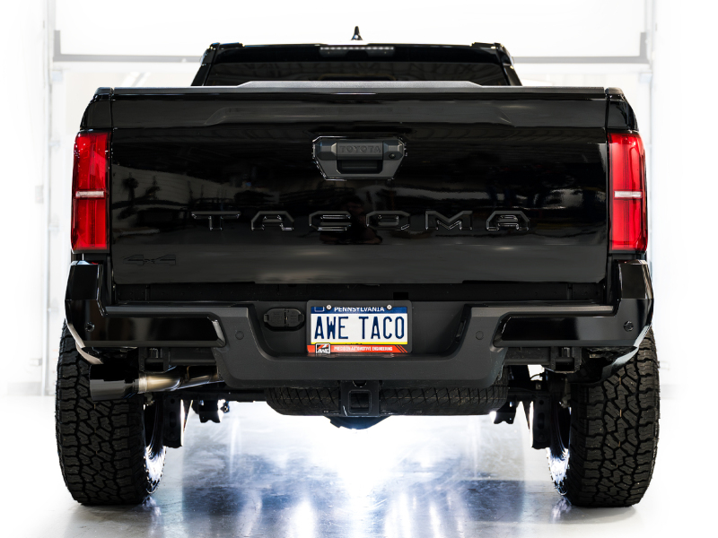 AWE Exhaust for 4th Gen Toyota Tacoma Dual Diamond Black Tips - Image 7