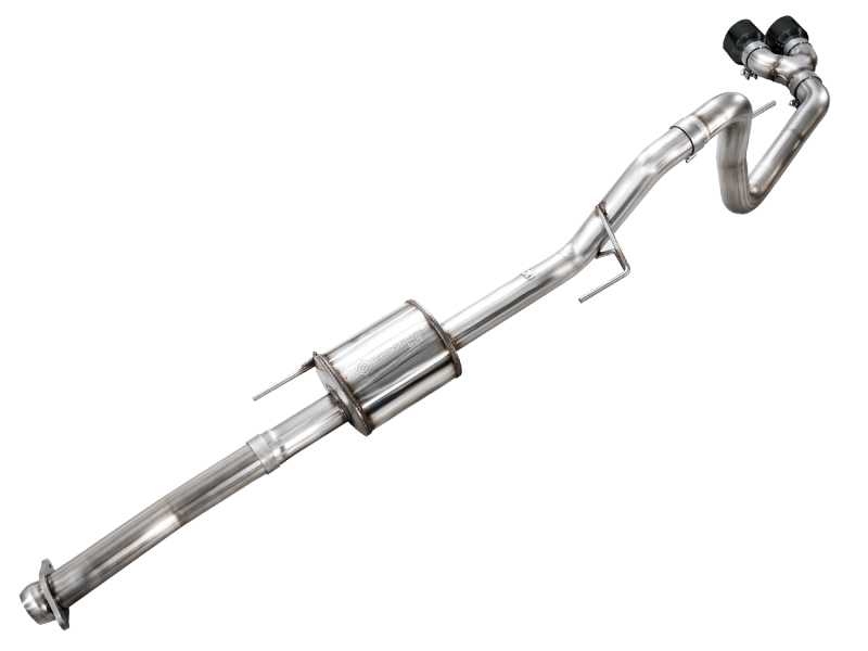 AWE 21-25 Ford F150 (14th Gen Reg Cab) Cat-Back Exhaust - 4.5in Dual Side Exit Diamond Black Tips - Image 7