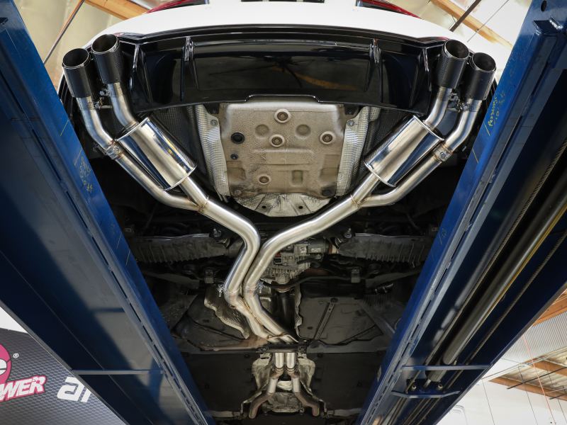 aFe 18-20 Audi RS5 Coupe MACH Force-Xp 3in to 2.5in 304 SS Axle-Back Exhaust System (Quad Black Tip) - Image 4