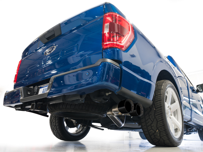 AWE 21-25 Ford F150 (14th Gen Reg Cab) Cat-Back Exhaust - 4.5in Dual Side Exit Diamond Black Tips - Image 5