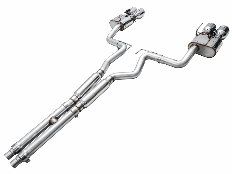 AWE 2024 Ford Mustang Dark Horse S650 RWD SwitchPath Catback Exhaust w/ Quad Chrome Silver Tips - Image 9