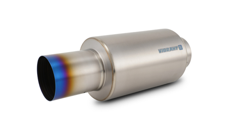 Vibrant Titanium Muffler w/Straight Cut Burnt Tip 4in Inlet / 4in Outlet - Image 4