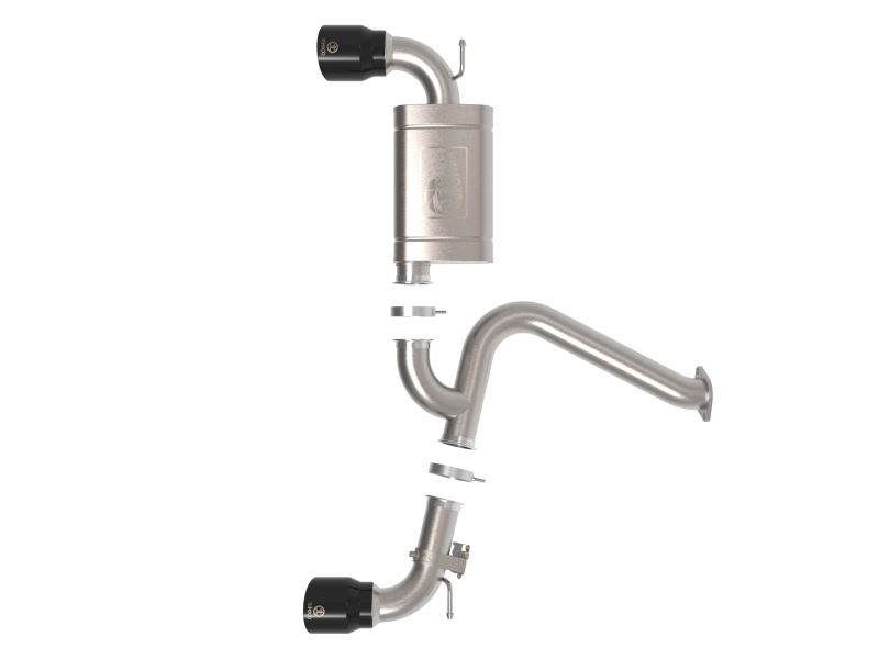 aFe 22-23 Hyundai Kona N L4 2.0L (t) Takeda 3in SS Axle-Back Exhaust System w/ Black Tips - Image 2