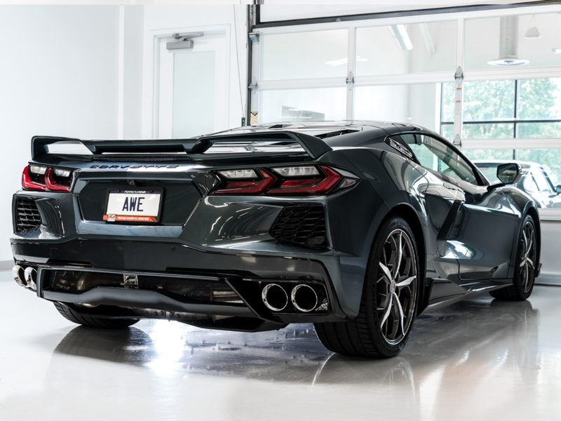 AWE Tuning 2020 Chevrolet Corvette (C8) Track Edition Exhaust - Quad Chrome Silver Tips - Image 3