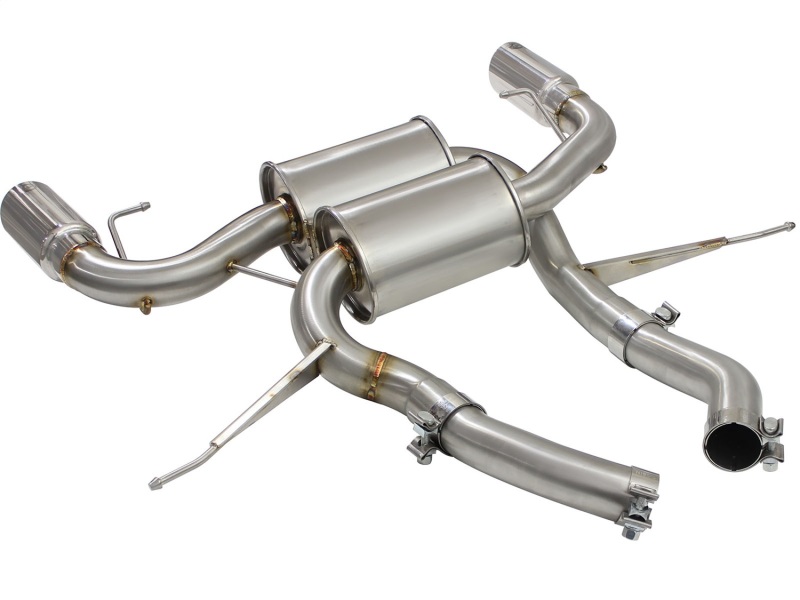 aFe MACHForce XP 2.5in Axle Back Stainless Exhaust w/ Polished Tips 07-13 BMW 335i 3.0L L6 (E90/92) - Image 4