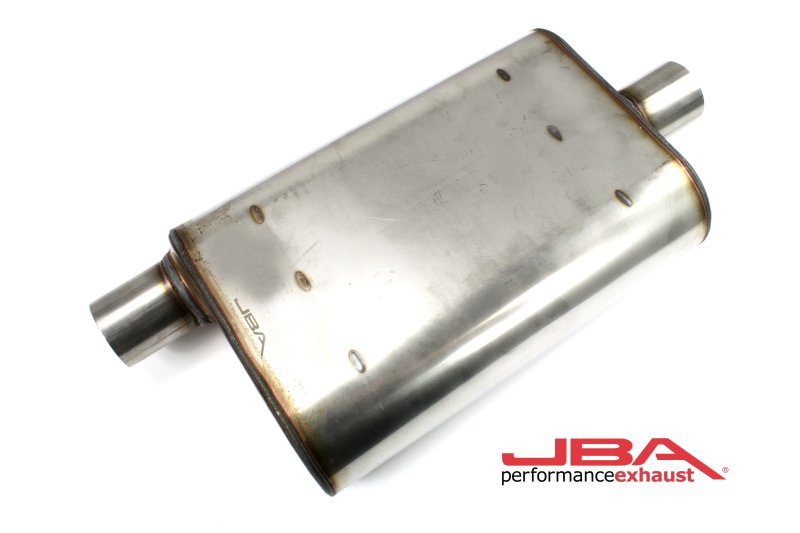 JBA Universal Chambered Style 304SS Muffler 13x9.75x4 2.5in Inlet Diameter Offset/Center - Image 2