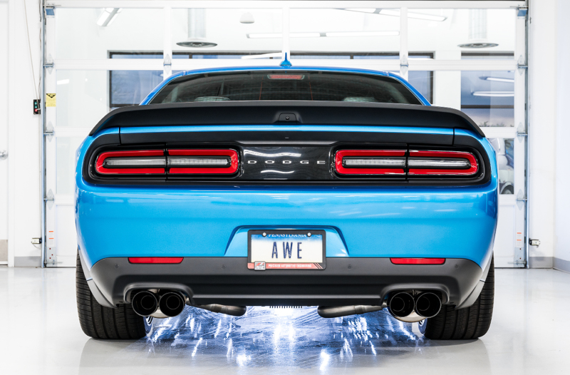 AWE Tuning 2015+ Dodge Challenger 6.4L/6.2L SC Track Edition Exhaust - Quad Diamond Black Tips - Image 2