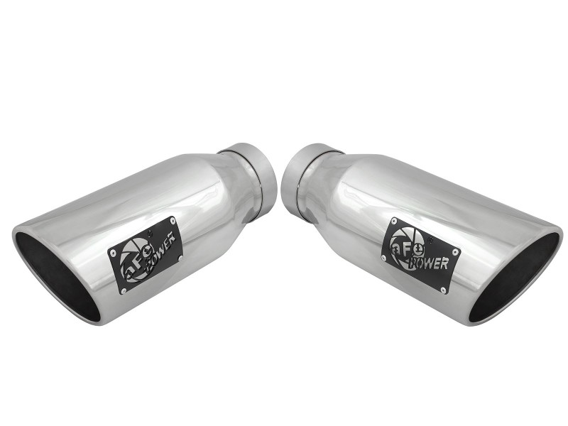 aFe Large Bore-HD 4in 409 Stainless Steel DPF-Back Exhaust w/Polished Tips 15-16 Ford Diesel Truck - Image 2