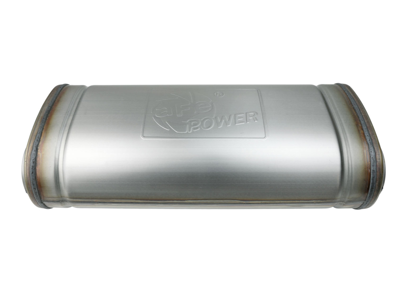 aFe MACH Force-Xp 409 SS Muffler 3in Dual Inlet/Dual Outlet 5in H x 8in W x 18in L - Oval Body - Image 3