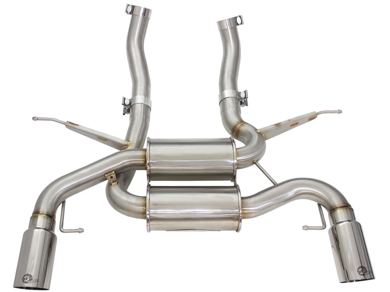 aFe MACHForce XP 2.5in Axle Back Stainless Exhaust w/ Polished Tips 07-13 BMW 335i 3.0L L6 (E90/92) - Image 5