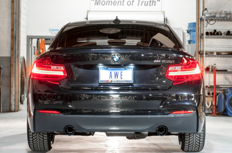 AWE Tuning BMW F22 M235i / M240i Touring Edition Axle-Back Exhaust - Diamond Black Tips (102mm) - Image 3