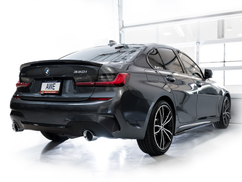 AWE 19-23 BMW 330i / 21-23 BMW 430i Base G2X Track Edition Axle Back Exhaust - Chrome Silver - Image 4