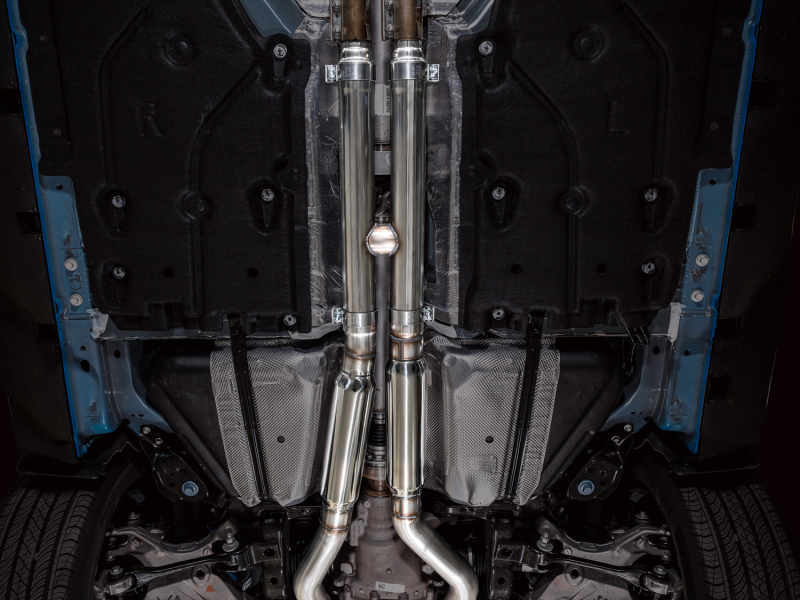 AWE 2024 Ford Mustang GT Fastback S650 RWD Track Edition Catback Exhaust w/ Dual Diamond Black Tips - Image 2