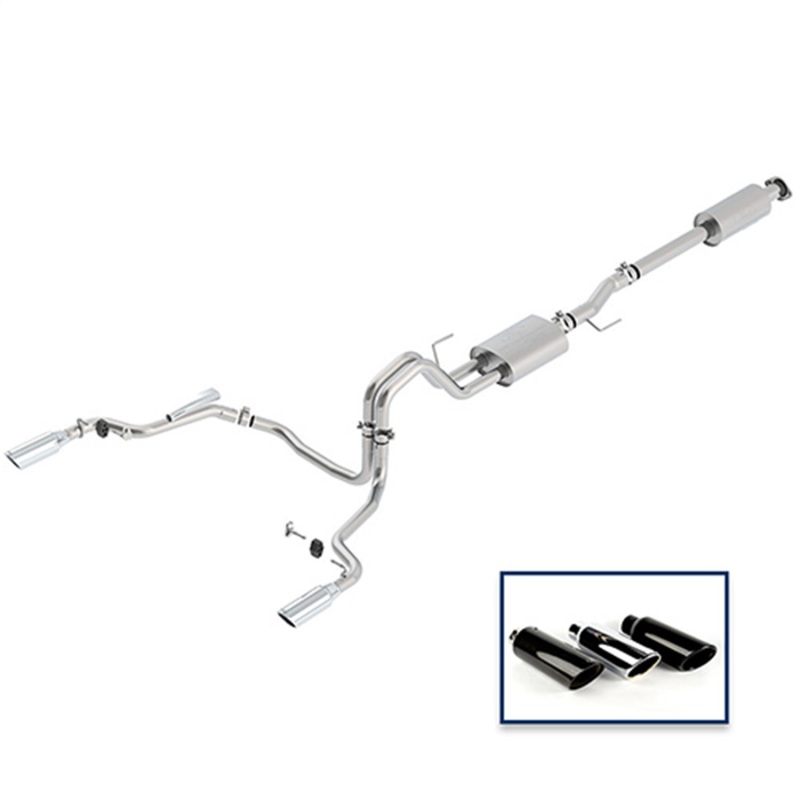 Ford Racing 15-18 F-150 5.0L Cat-Back Touring Exhaust System - Rear Exit Chrome Tips - Image 3