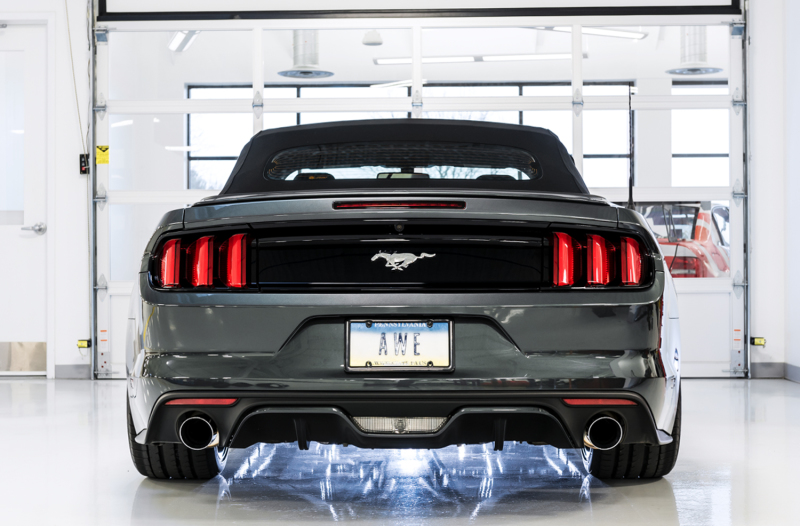 AWE Tuning S550 Mustang EcoBoost Axle-back Exhaust - Touring Edition (Chrome Silver Tips) - Image 4