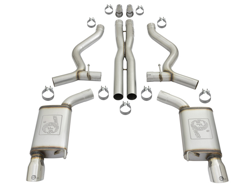 aFe MACHForce XP 3in 304 SS Cat-Back Exhausts w/ Polished Tips 15-17 Ford Mustang GT V8-5.0L/V6-3.7L - Image 7