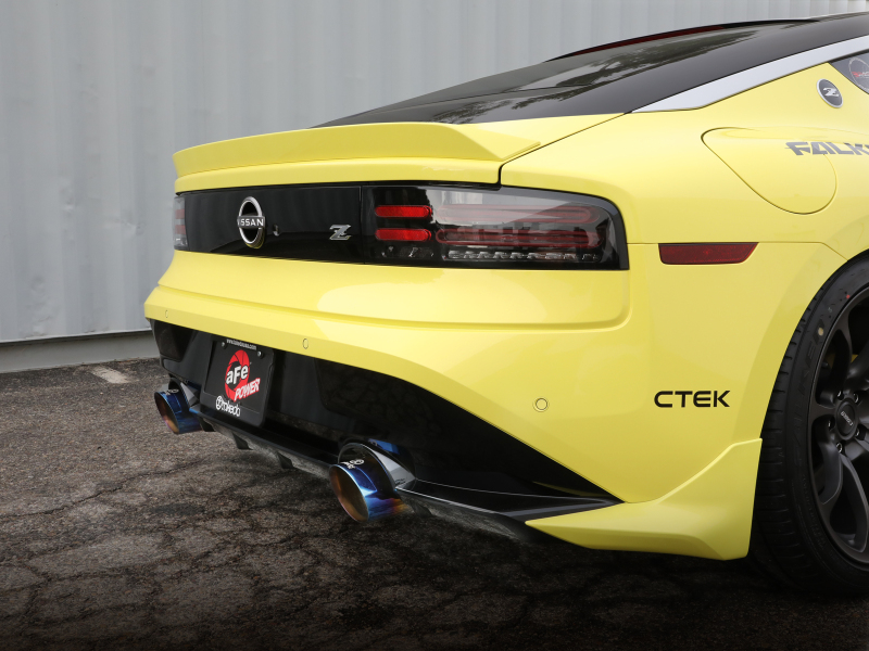 aFe 2023 Nissan Z V6-3.0L (tt) Takeda Stainless Steel Axle-Back Exhaust System w/ Blue Flame Tip - Image 5