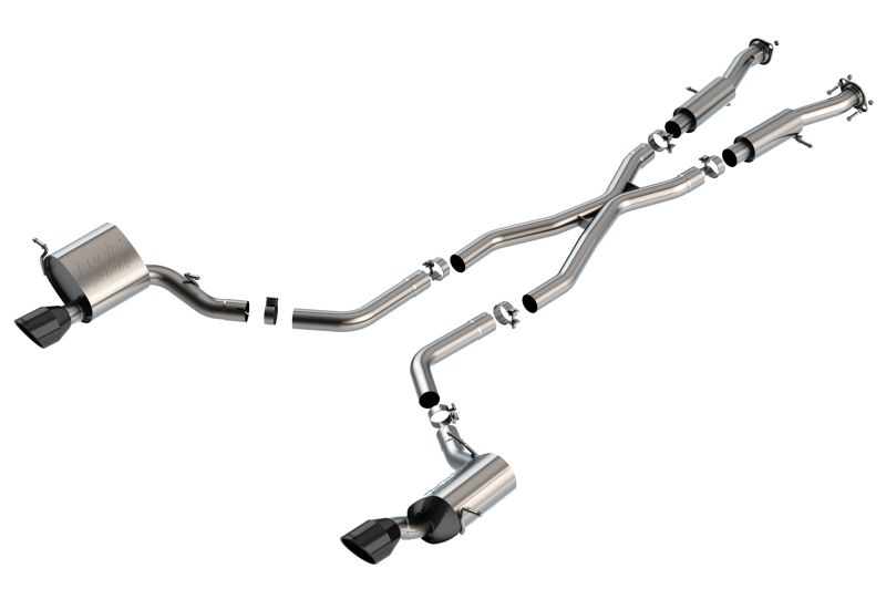 Borla 15-21 Jeep Grand Cherokee SRT 6.4L V8 AWD ATAK Cat-Back Exhaust System - Black Tips T-304SS - Image 4