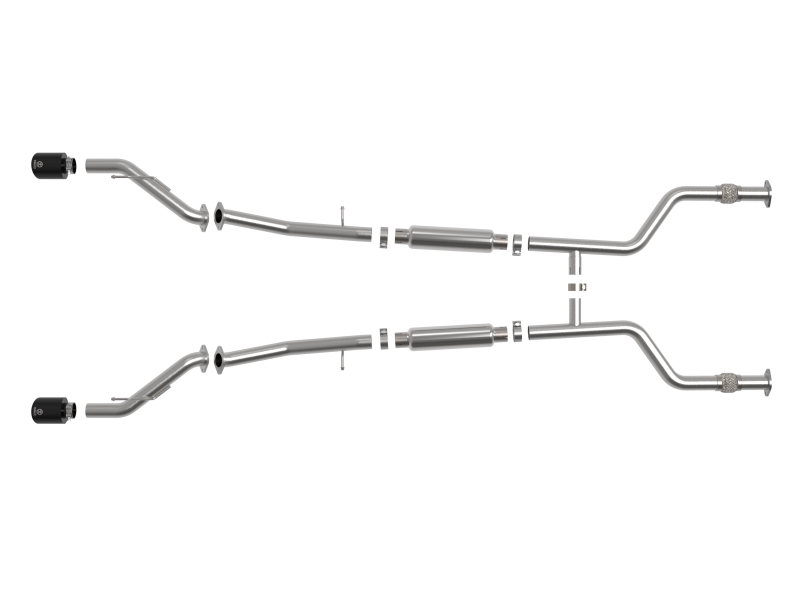 aFe Nissan Z 23-23 V6-3.0L Takeda 2-1/2in 304 Stainless Steel Cat-Back Exhaust System w/ Black Tips - Image 4