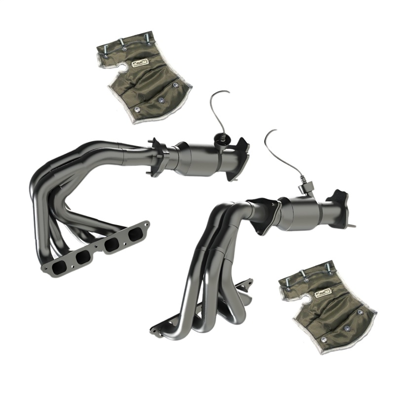 Kooks 22+ Chevrolet C8 Corvette Z06 LT6 SS Tri-Y Headers w/ GREEN Cats w/ Heat Blankets - Image 5