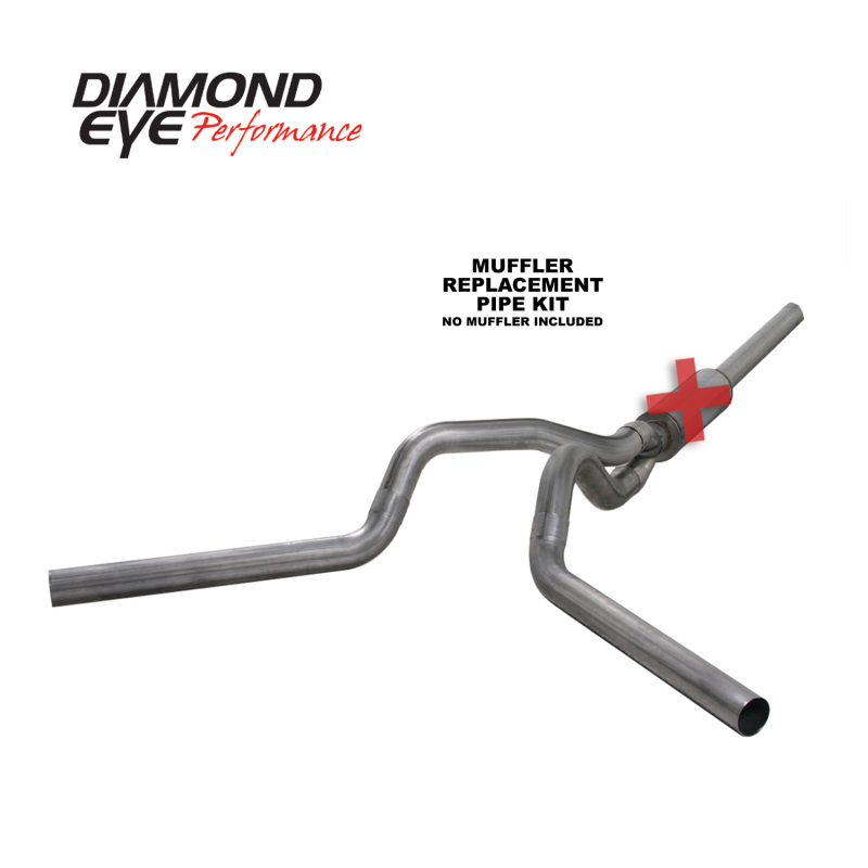 Diamond Eye KIT 4in Catback MFLR RPLCMENT PIPE DUAL SS: 2004.5-2007.5 DODGE CUMMINS 600 - Image 4