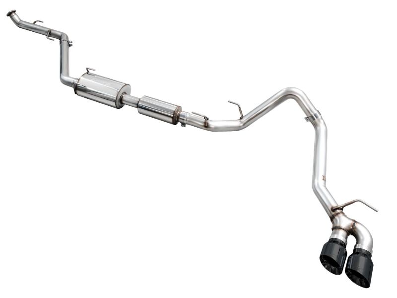 AWE Exhaust for 4th Gen Toyota Tacoma Dual Diamond Black Tips - Image 3