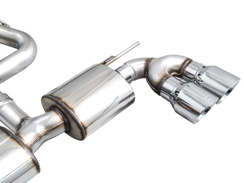 AWE MK8 Volkswagen Golf R 3in Touring Edition Quad Exhaust - Chrome Silver Tips - Image 10