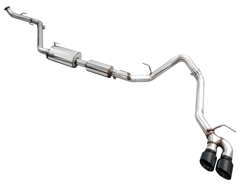 AWE Exhaust for 4th Gen Toyota Tacoma Dual Diamond Black Tips - Image 4