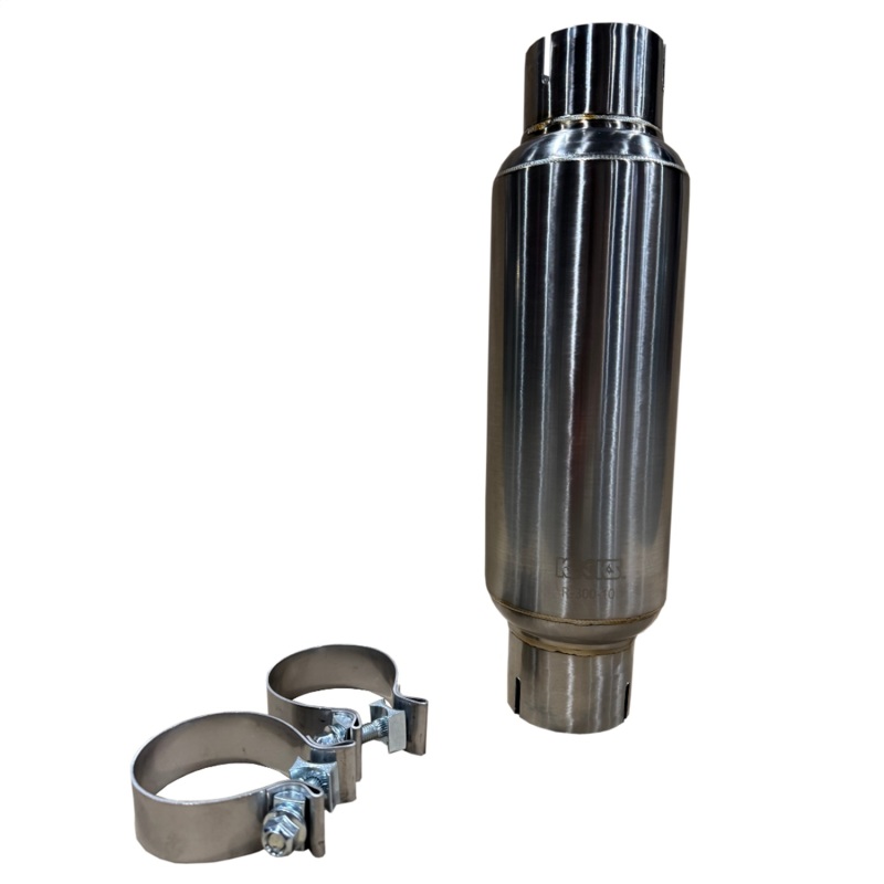 Kooks 3in Round Clamp In Muffler 10in Long Body Polished Stainless Steel - Image 4