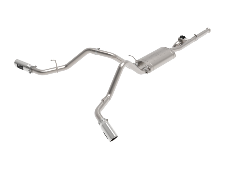 aFe Gemini XV Cat-Back Exhaust System GM Trucks 09-18 V6-4.3/V8-4.8/5.3L- Cut-Out Polished