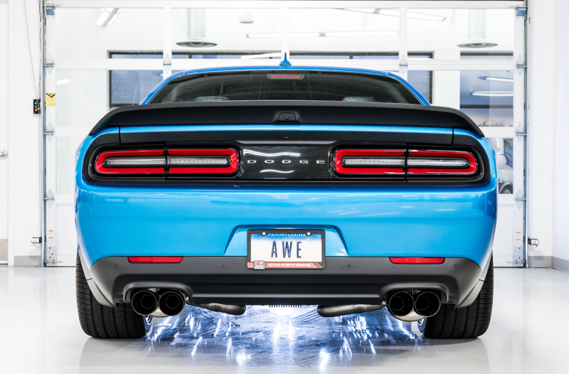 AWE Tuning 2015+ Dodge Challenger 6.4L/6.2L SC Track Edition Exhaust - Quad Diamond Black Tips - Image 3