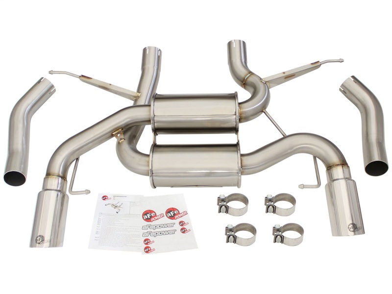 aFe MACHForce XP 2.5in Axle Back Stainless Exhaust w/ Polished Tips 07-13 BMW 335i 3.0L L6 (E90/92) - Image 2