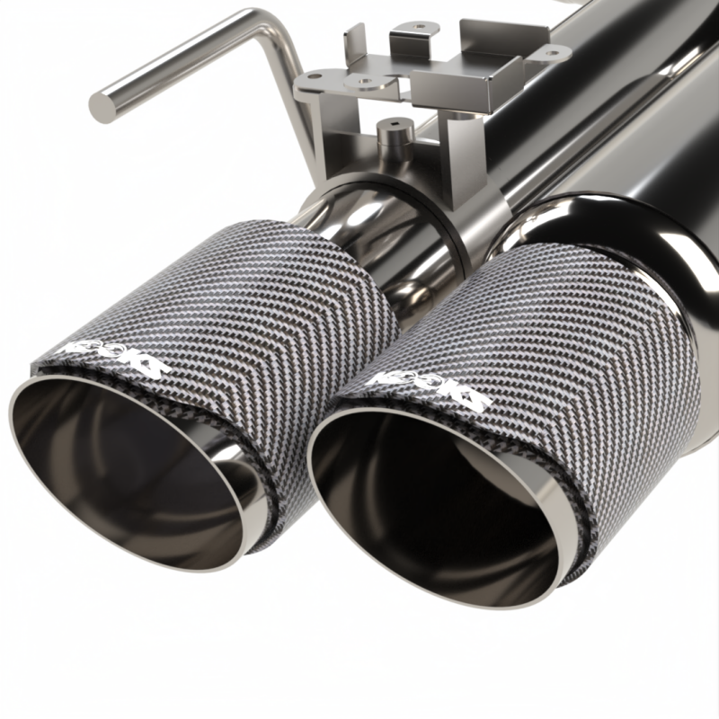 Kooks 18-24 Ford Mustang GT 5.0 3in. Valved Shotgun Cat-Back Exhaust - Carbon Tips - Image 2