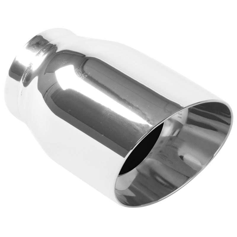 MagnaFlow Tip Stainless Double Wall Round Single Outlet Polished 3.5in DIA 2.5in Inlet 5.5in Length - Image 2